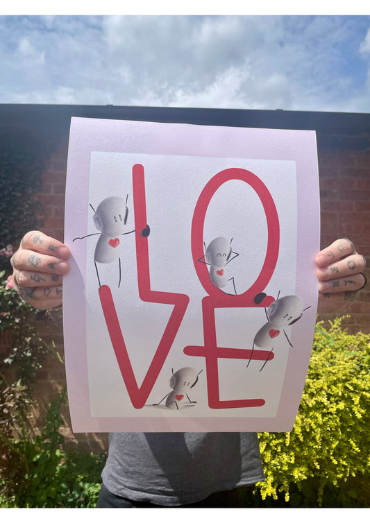'LOVE' Art Print 12" x 16" - Tarc The Robot