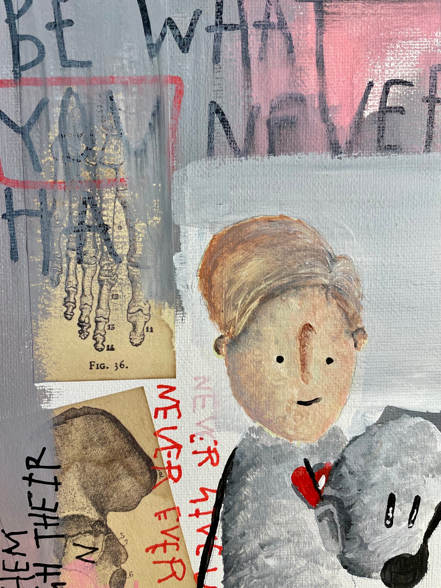 'Self Portrait' Original Canvas Art 11" x 13" - Tarc The Robot