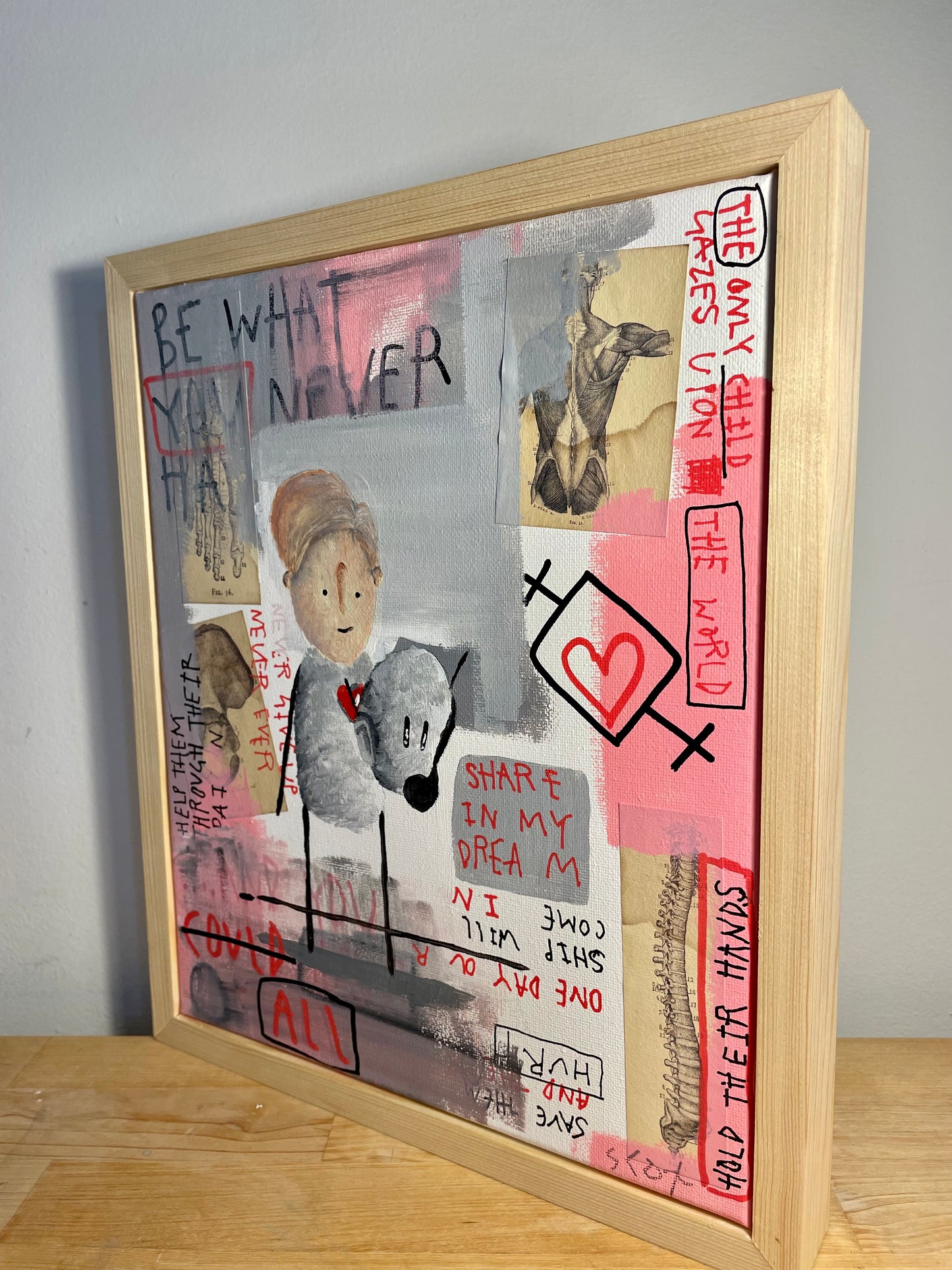 'Self Portrait' Original Canvas Art 11" x 13" - Tarc The Robot