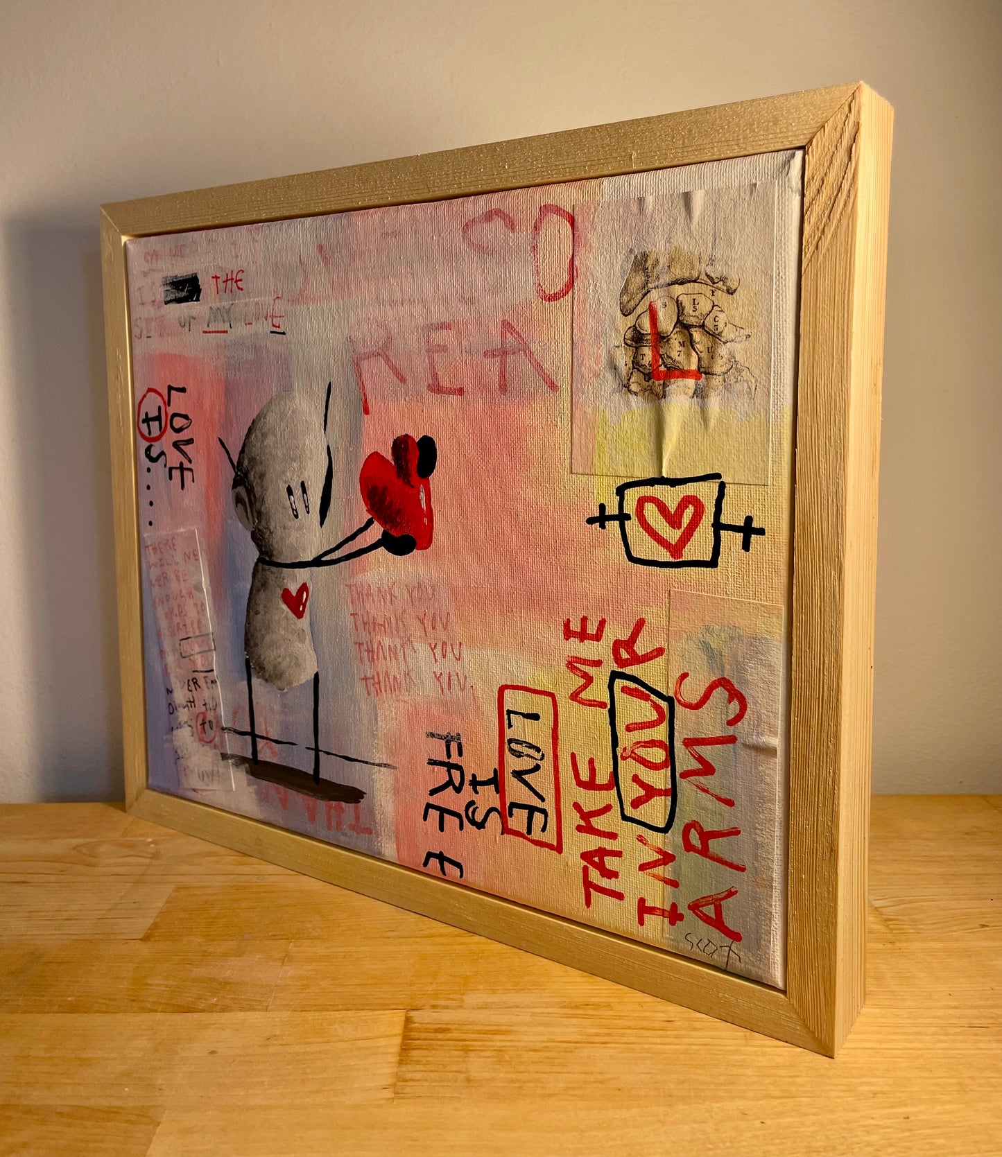 'Lover Giver' Original Canvas Art 11" x 13" - Tarc The Robot