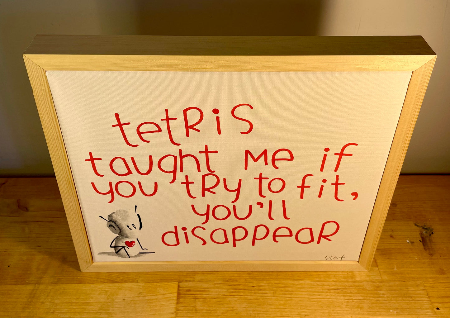 'Tetris' Original Canvas Art 11" x 13" - Tarc The Robot