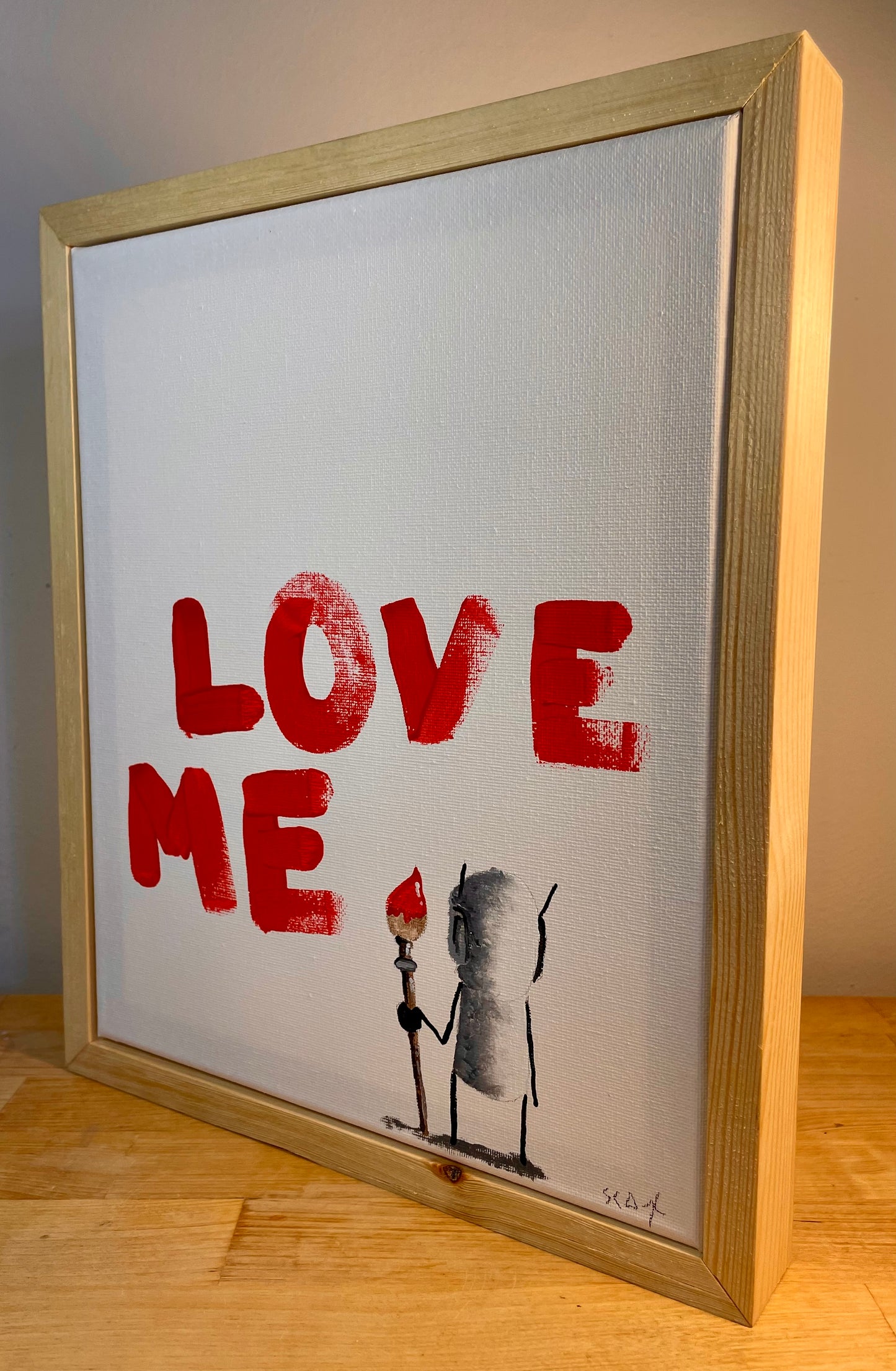 'On The Wall' Original Canvas Art 11" x 13" - Tarc The Robot