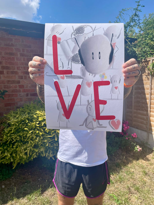 'Many Love' 12" x 16" - Tarc The Robot