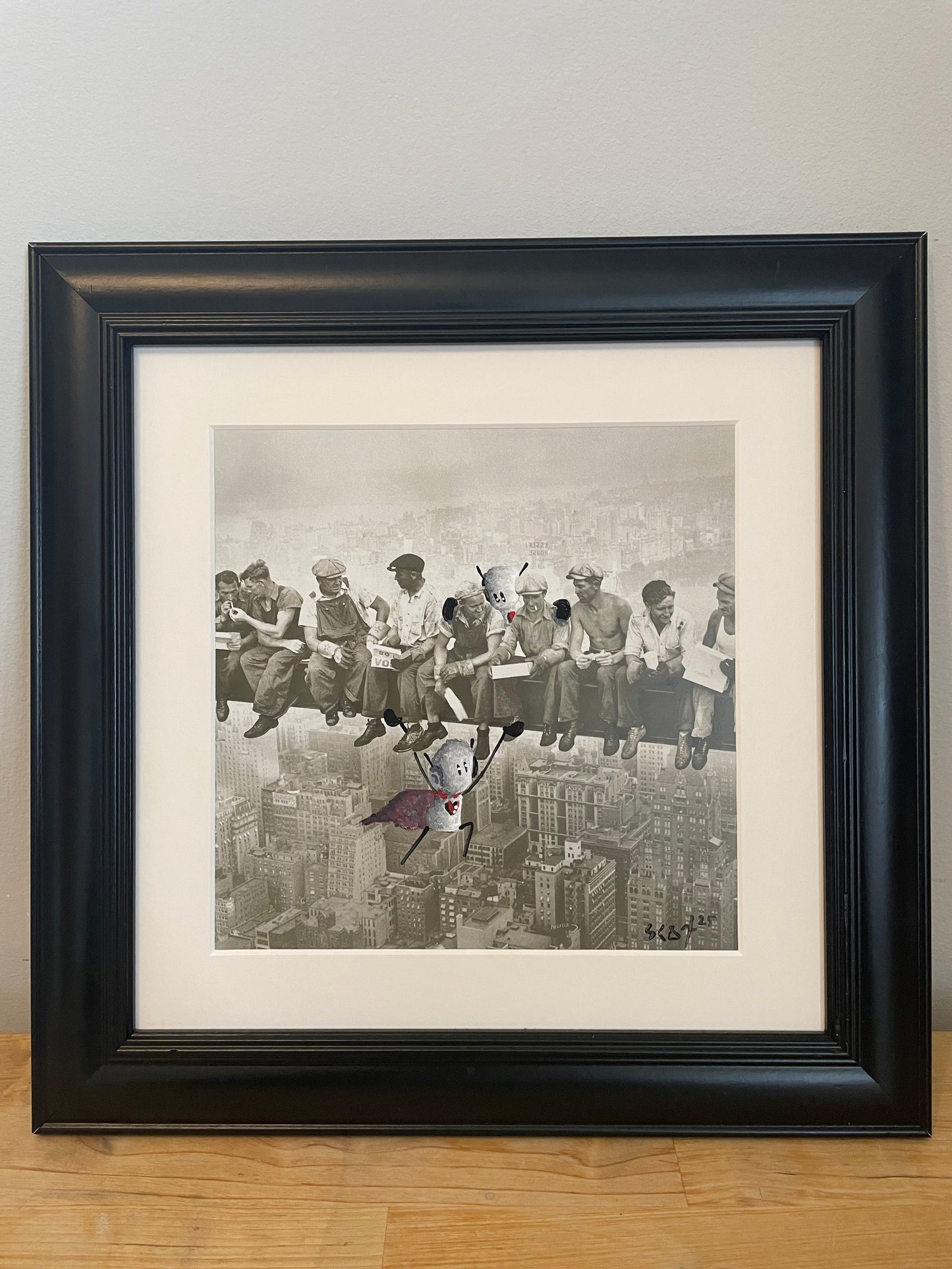 'NY Superhero' Original Framed Art 12.5" x 12.5"