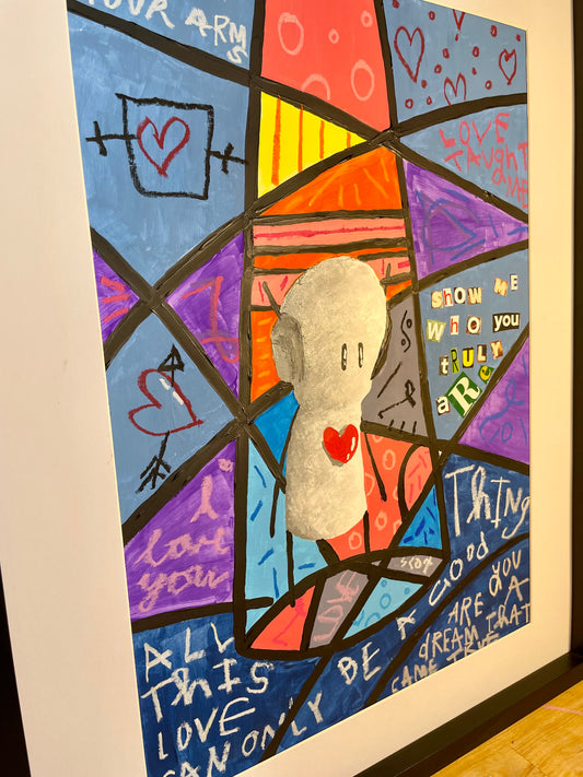 In The Spotlight Original Framed Art 17" x 20" - Tarc The Robot