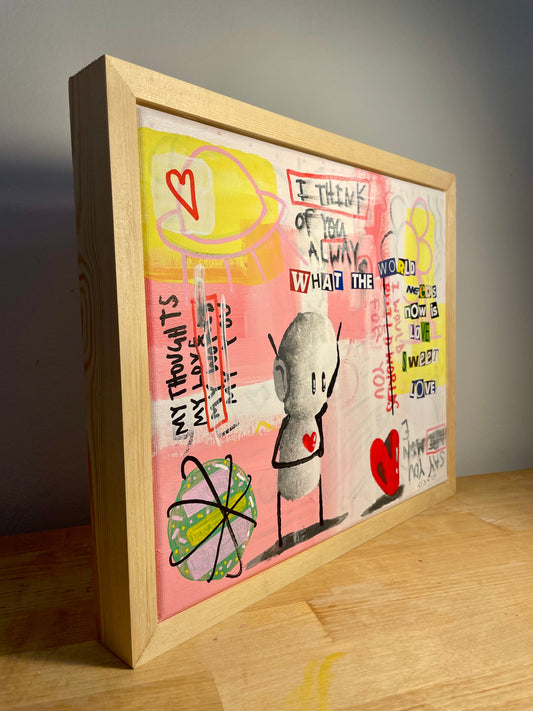 In This World Original Canvas Art 11" x 13" - Tarc The Robot