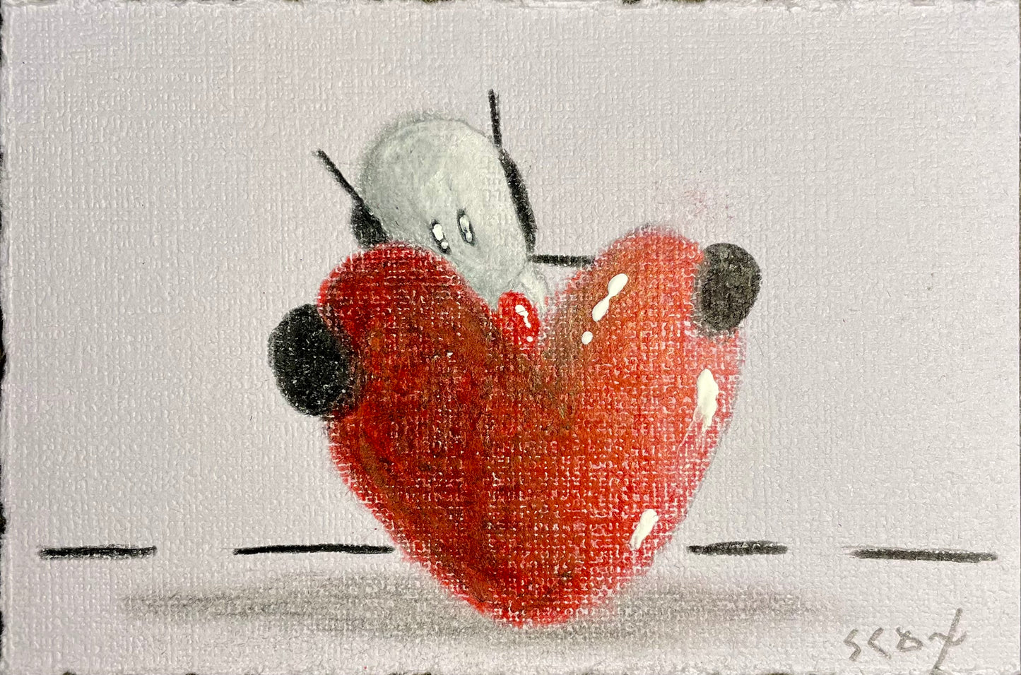 'Much Love' Original 4.5" x 3" - Tarc The Robot