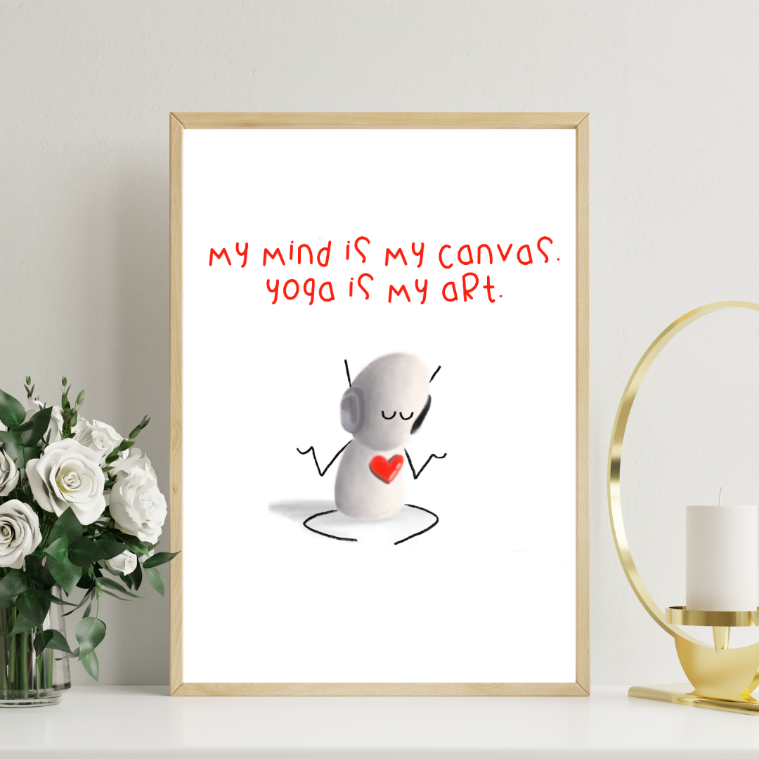 Yoga Art Print 12" x 16 - Silent Wall Art | Tarc The Robot