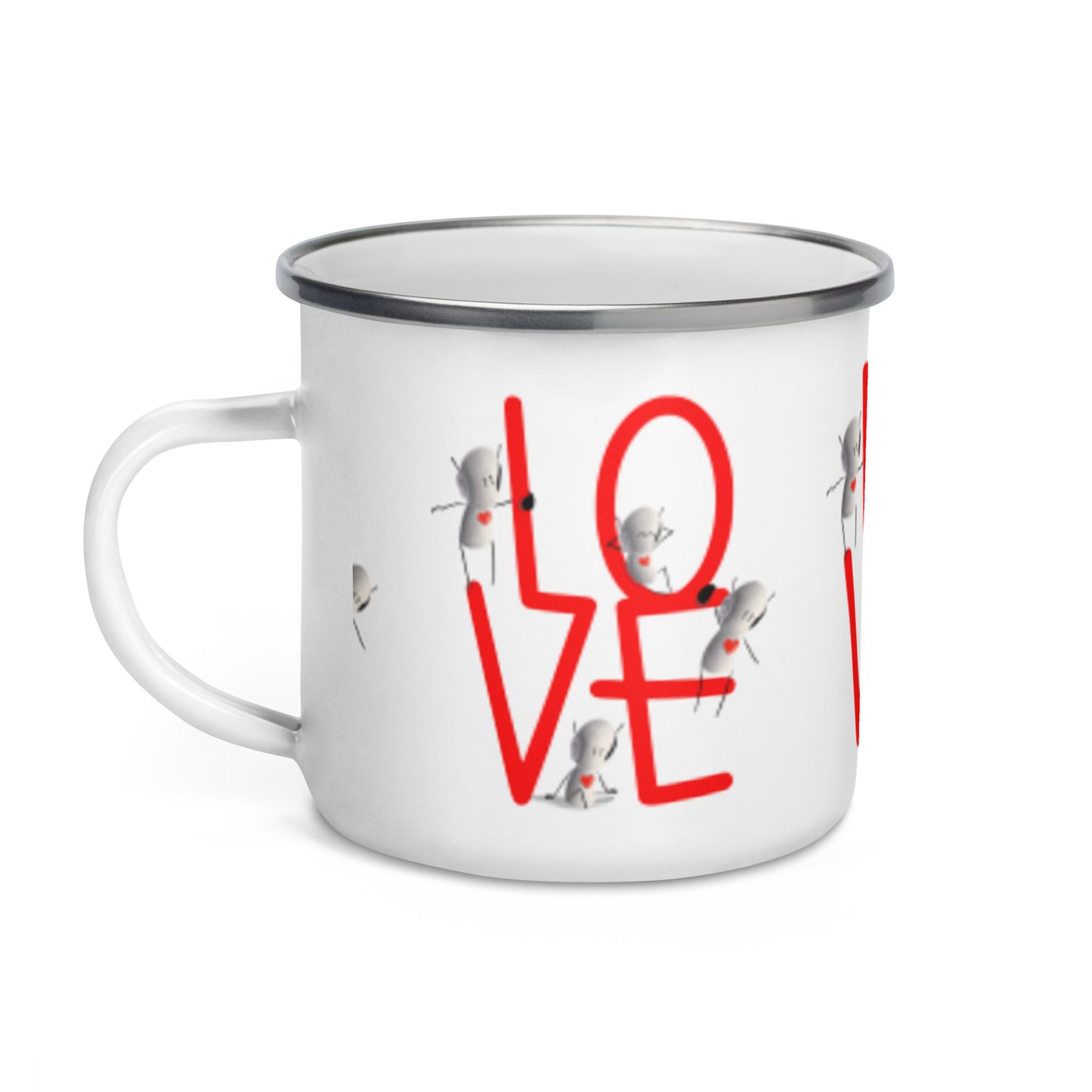 LOVE' Enamel Mug - Ceramic Mug | Tarc The Robot