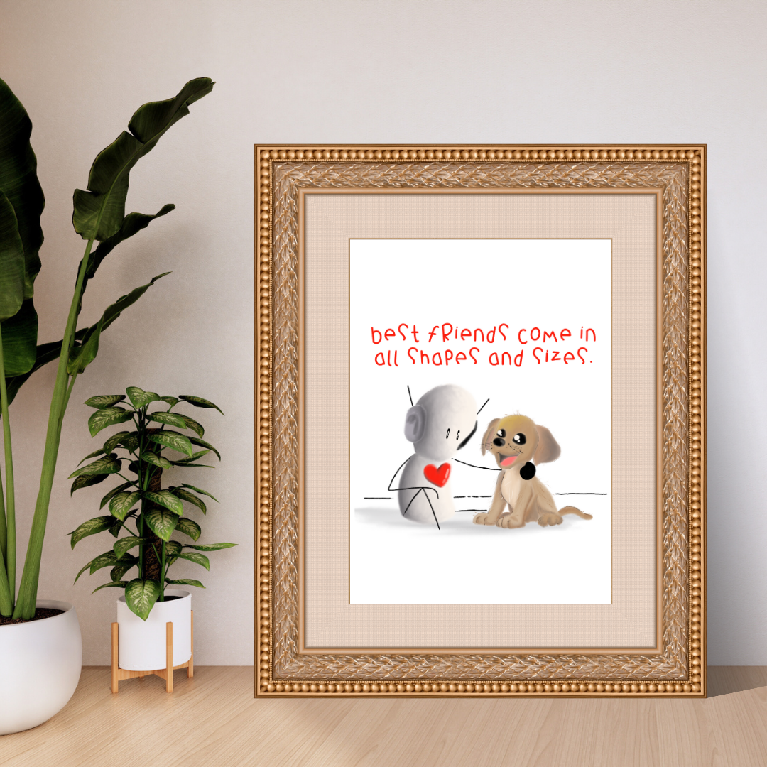 Best Friends Art Print 12" x 16" | Tarc The Robot