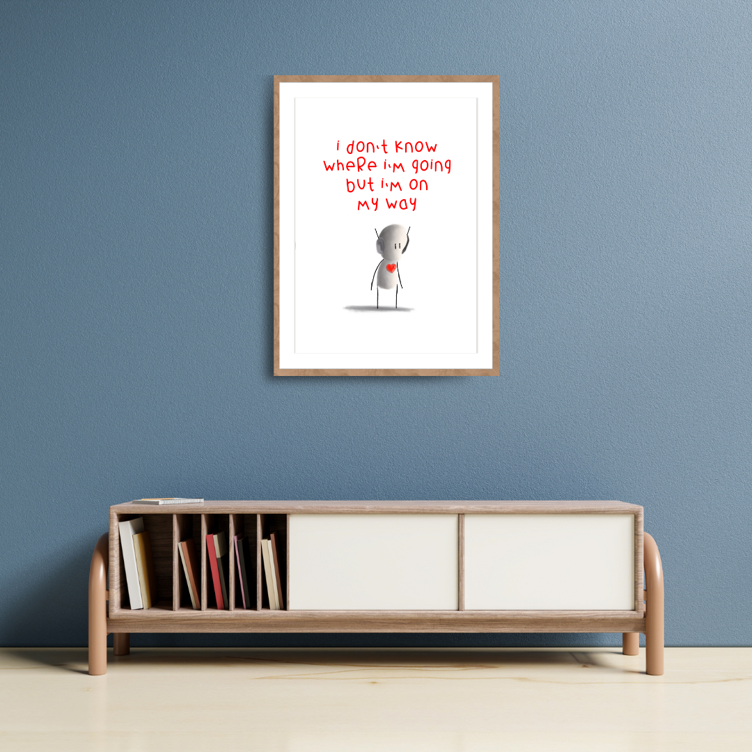  'On My Way' Art Print 12" x 16" | Tarc The Robot