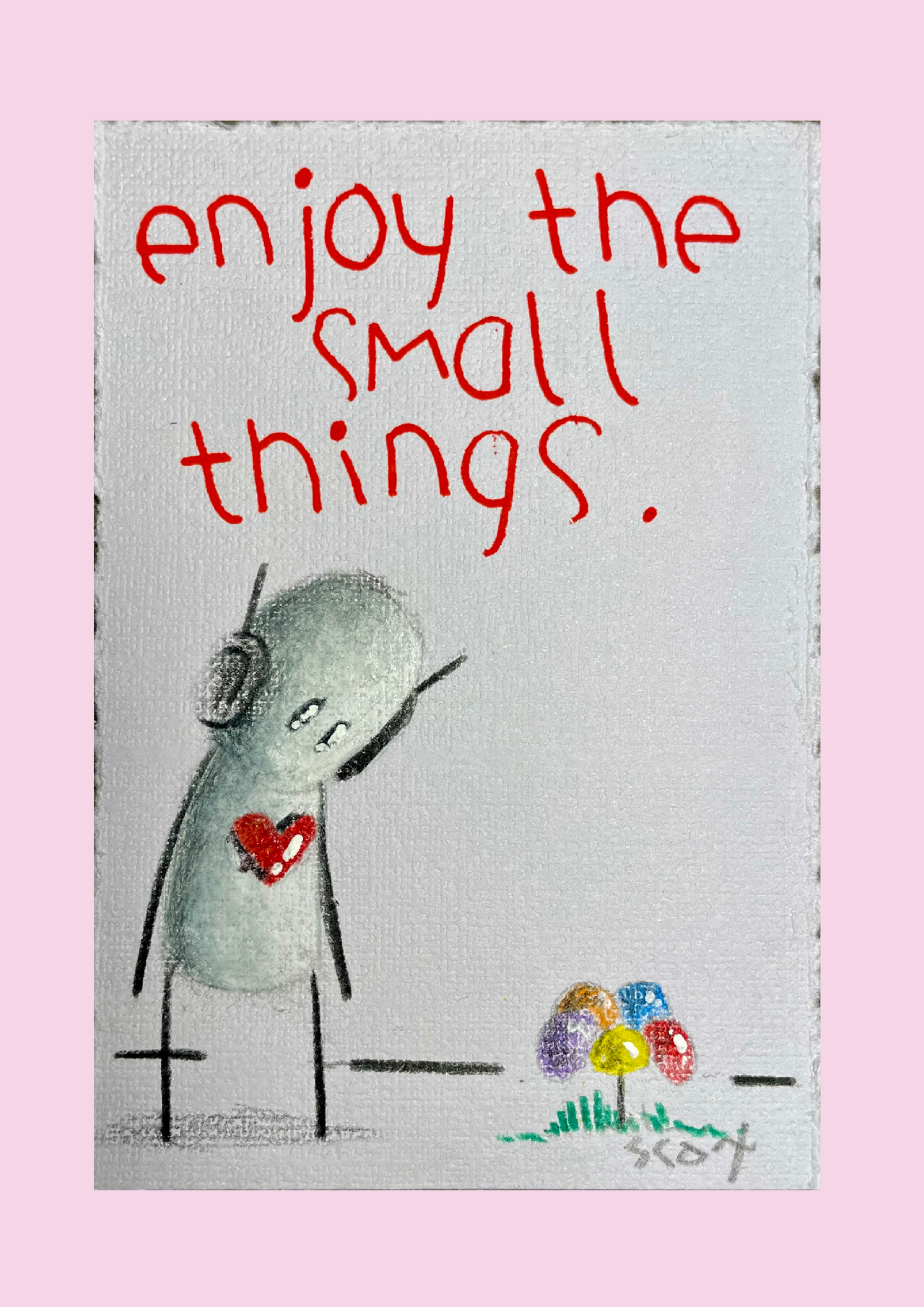'Small Things' Original 4.5" x 3" - Tarc The Robot