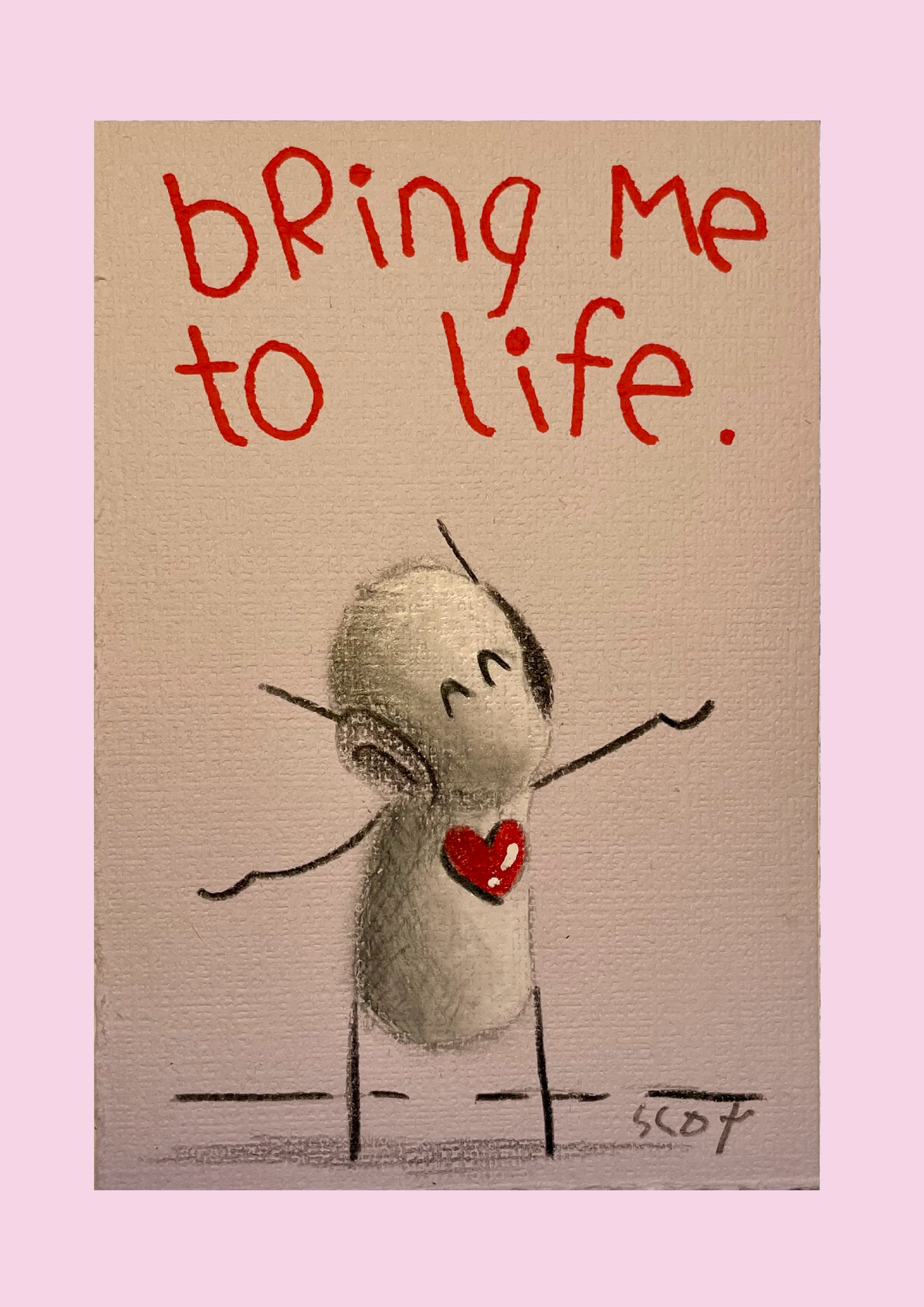 'Bring Me To Life' Original 4.5" x 3" - Tarc The Robot