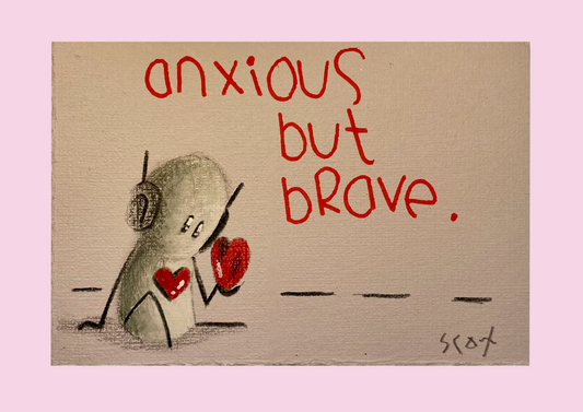 'Anxious...' Original 4.5" x 3" - Tarc The Robot