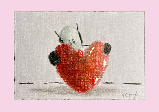 'Much Love' Original 4.5" x 3" - Tarc The Robot