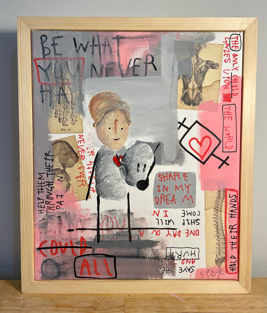'Self Portrait' Original Canvas Art 11" x 13" - Tarc The Robot