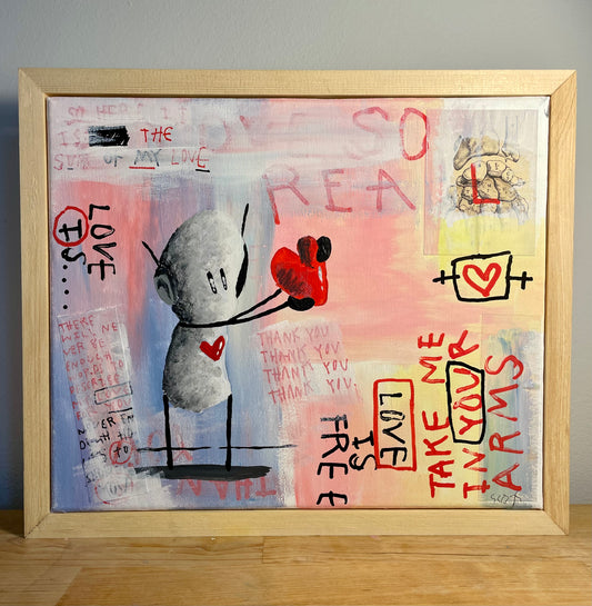 'Lover Giver' Original Canvas Art 11" x 13" - Tarc The Robot