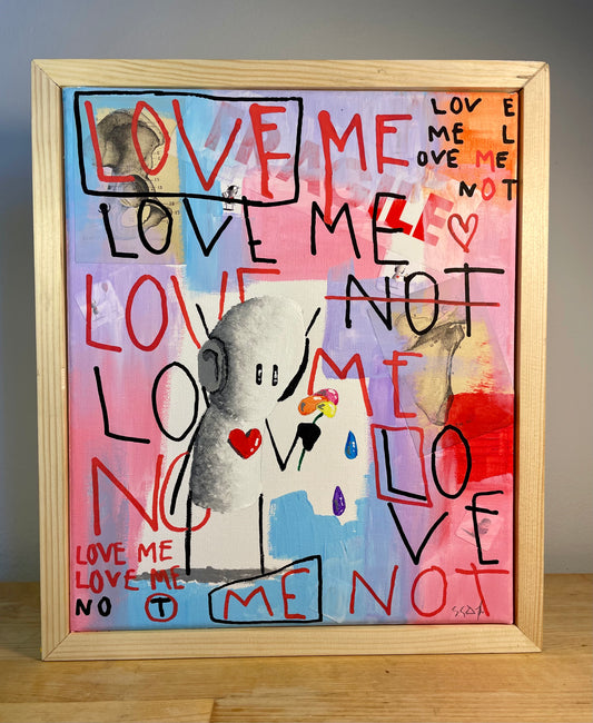 'Love Me' Original Canvas Art 11" x 13" - Tarc The Robot