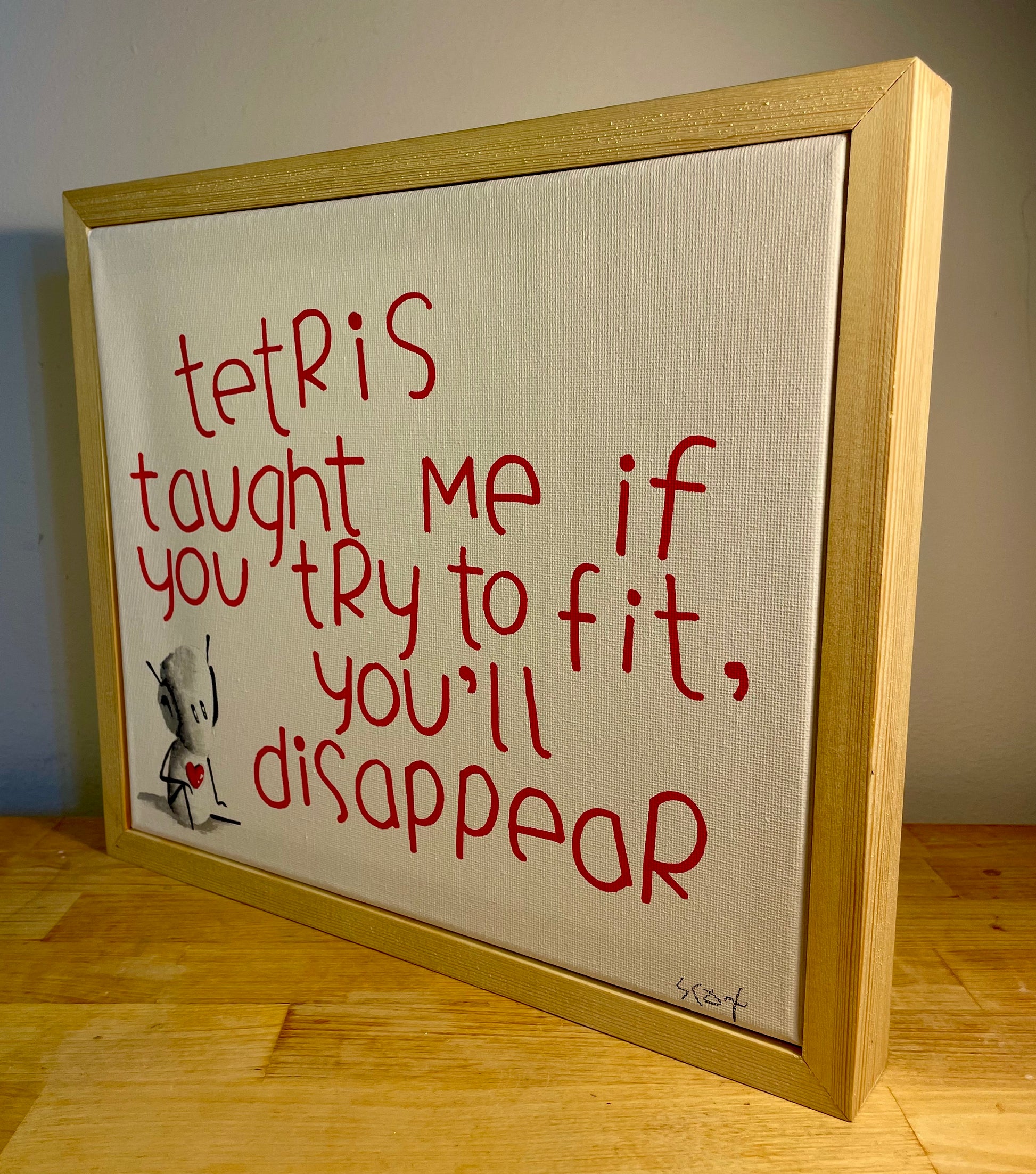 'Tetris' Original Canvas Art 11" x 13" - Tarc The Robot