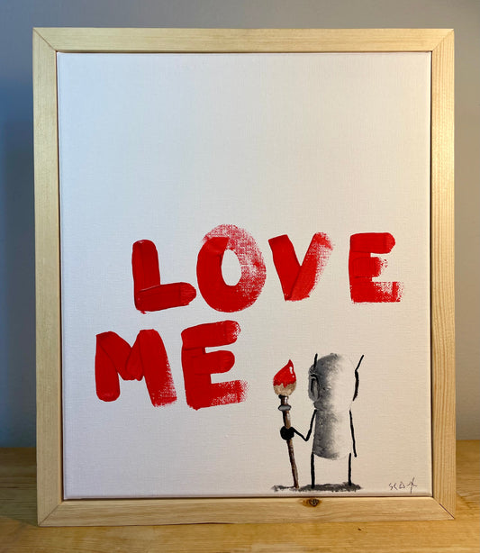 'On The Wall' Original Canvas Art 11" x 13" - Tarc The Robot