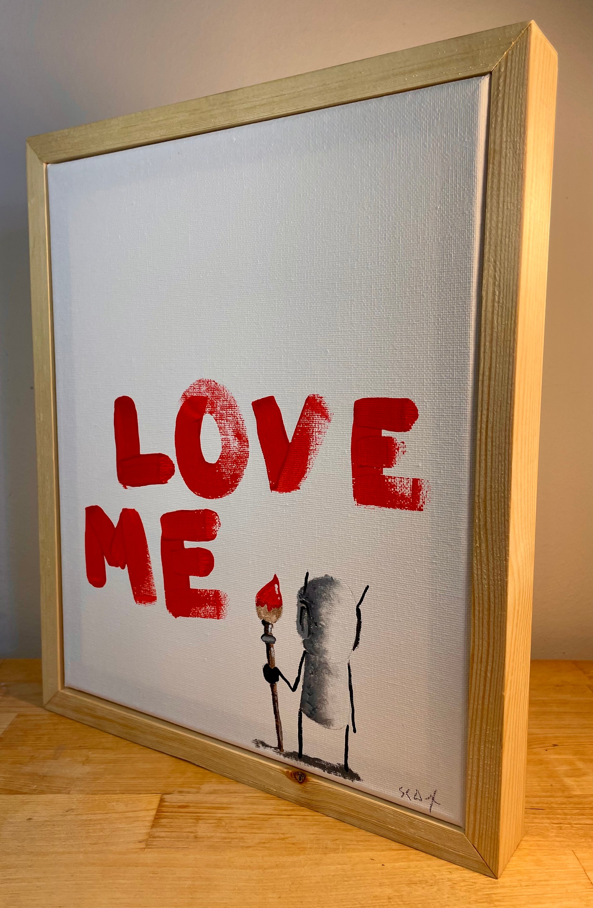 'On The Wall' Original Canvas Art 11" x 13" - Tarc The Robot
