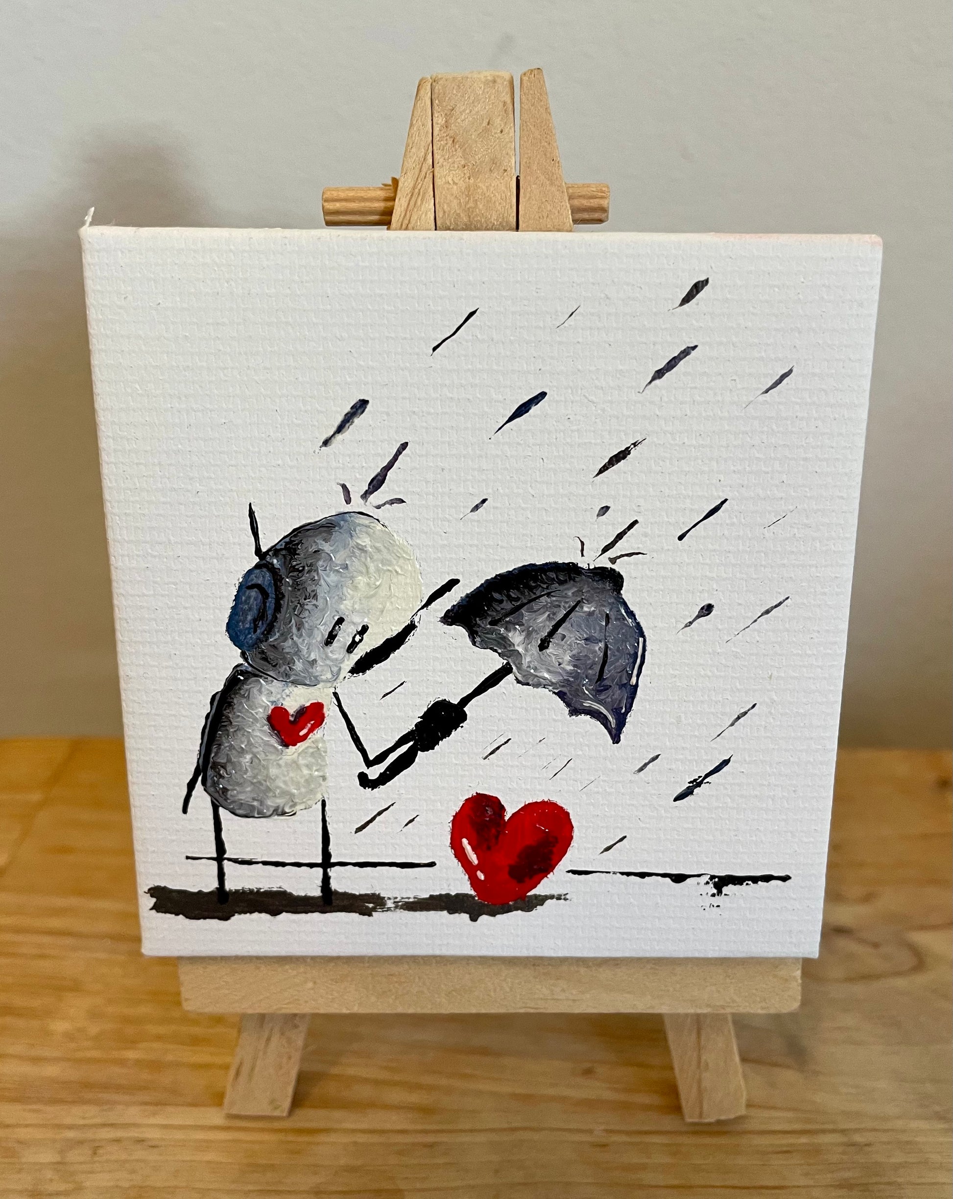 'Protector' Original Canvas Art 3" x 3" - Tarc The Robot