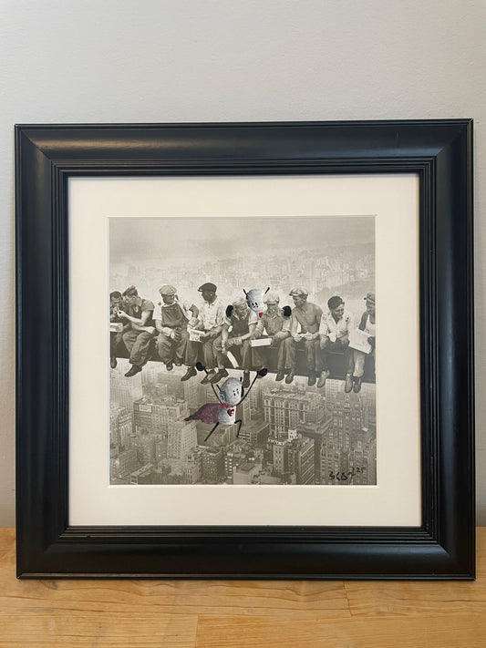 'NY Superhero' Original Framed Art 12.5" x 12.5"