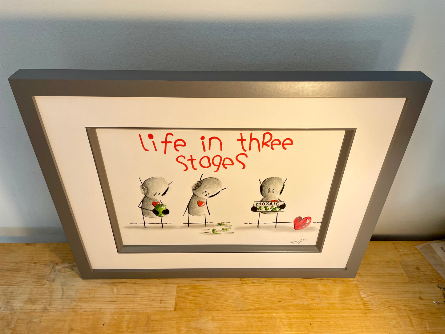 Life In Three Stages Original Framed Art 13" x 17"