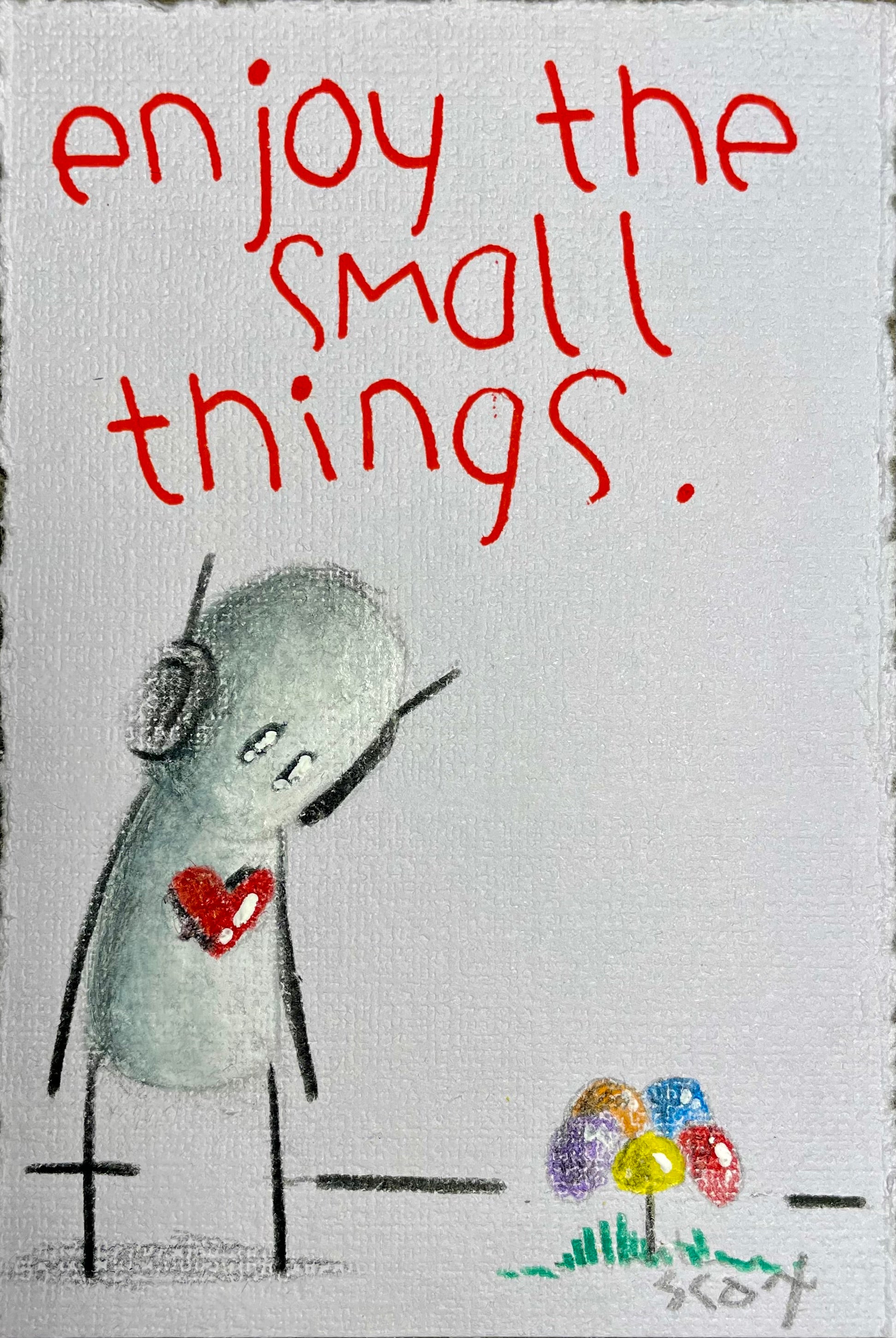'Small Things' Original 4.5" x 3" - Tarc The Robot