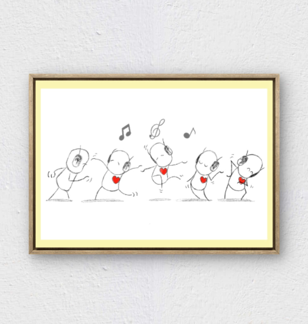 'Heartbeat Bop' Art Print 12" x 16" - Tarc The Robot
