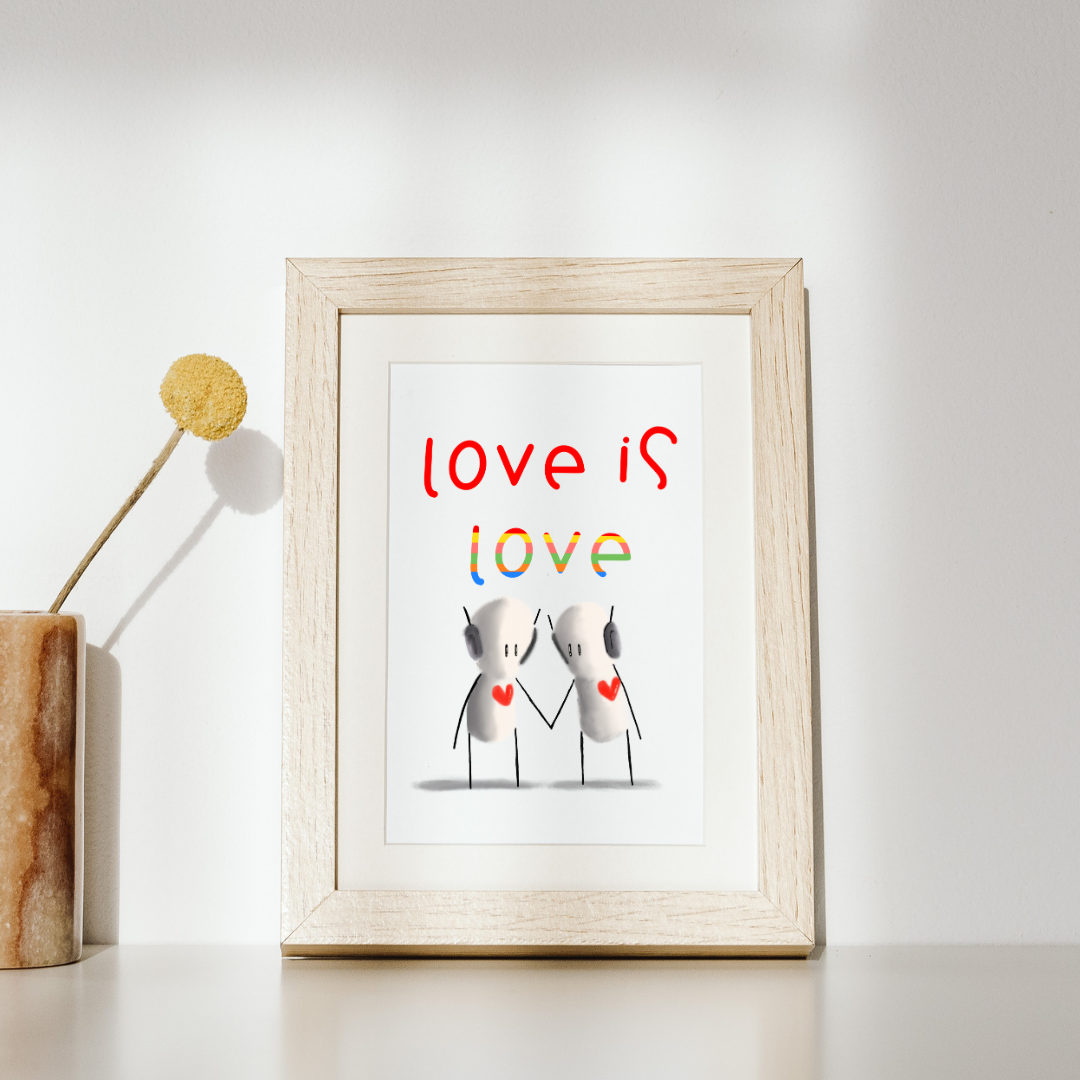 'Love Is Love' Art Print | 12" x 16" | Tarc The Robot