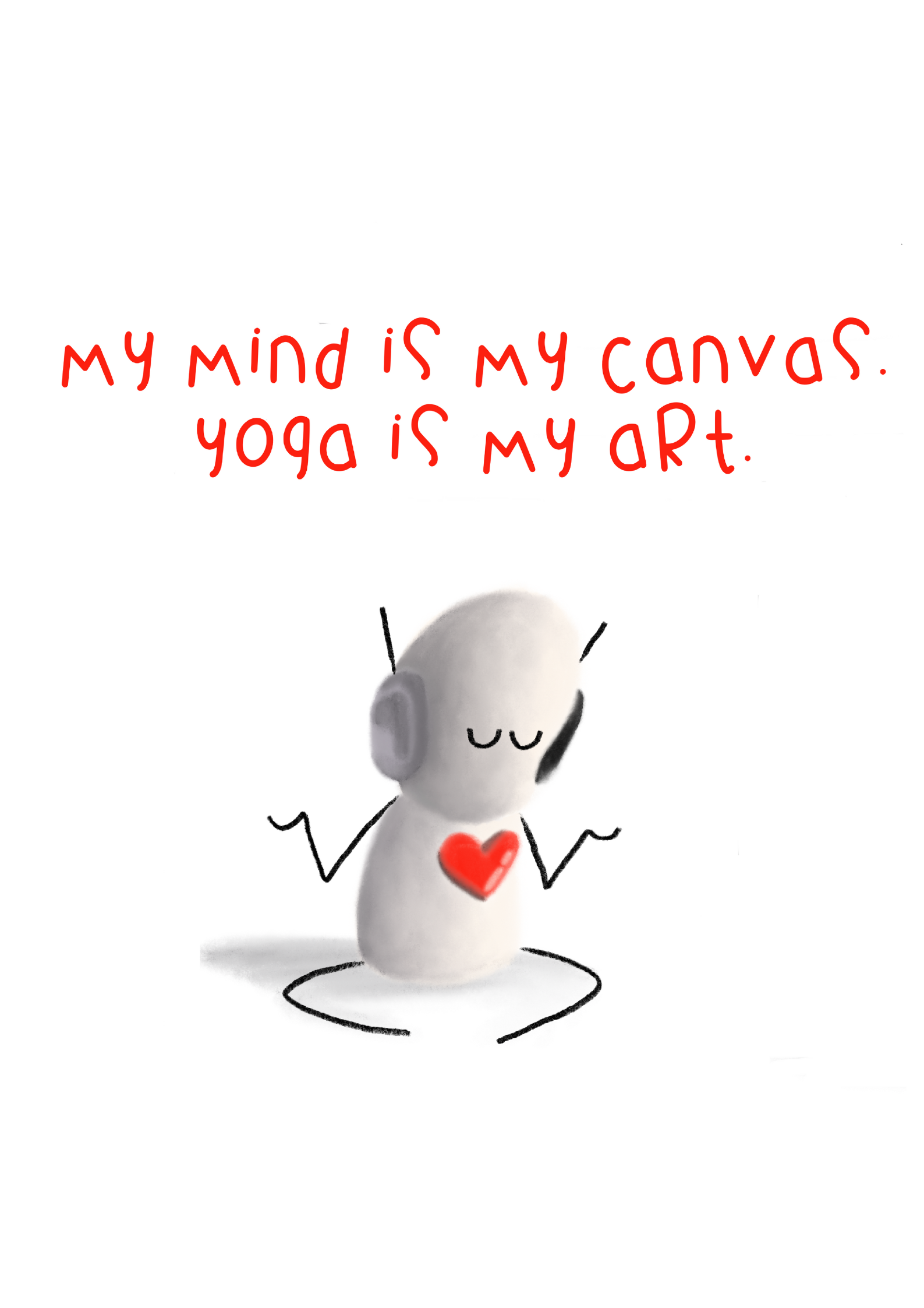 Yoga Art Print 12" x 16 - Silent Wall Art | Tarc The Robot