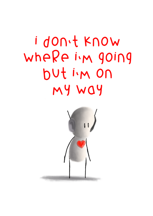  'On My Way' Art Print 12" x 16" | Tarc The Robot