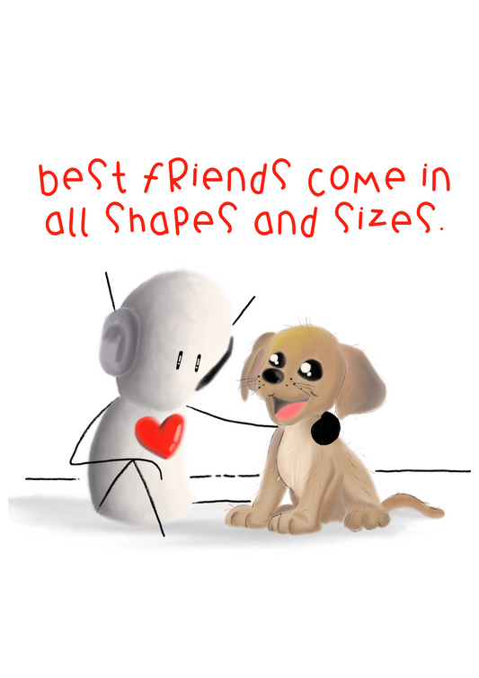 Best Friends Art Print 12" x 16" | Tarc The Robot