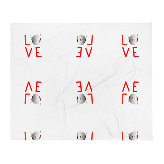 Cozy 'LOVE' Throw Blanket 50" x 60" | Tarc The Robot